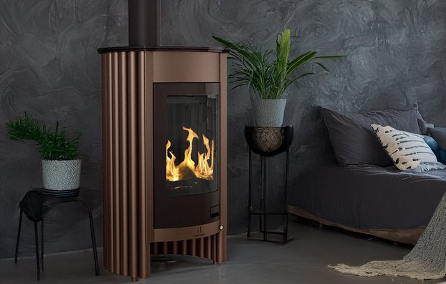 Warmluftofen Masterflamme Medie I elvety Brown - Eleganz im Wohnzimmer